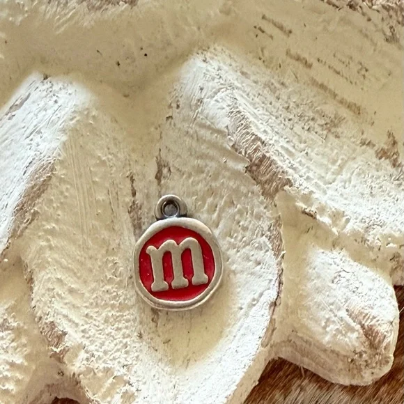 James Avery Enamel Initial Disc Charm M - Picture 1 of 2
